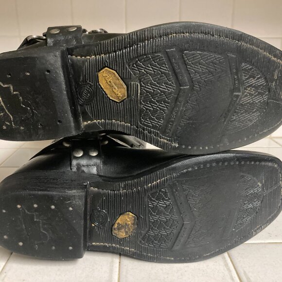 Red Wing 969 Engineer Biker Black Leather Boots Size 9 EE Soft Toe Made in USA